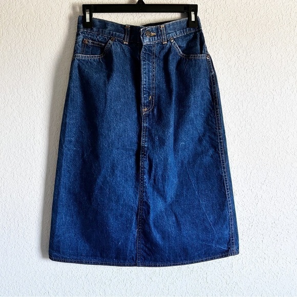 Vintage 1970’s Original Chic By H.I.S Denim Jean Skirt High Waist Hippie Retro - Picture 2 of 7